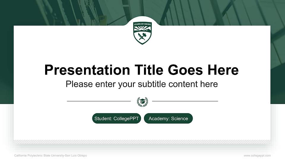 California Polytechnic State University-San Luis Obispo National Scholarship Defense PPT Template16:9 ratio PPT effect preview image