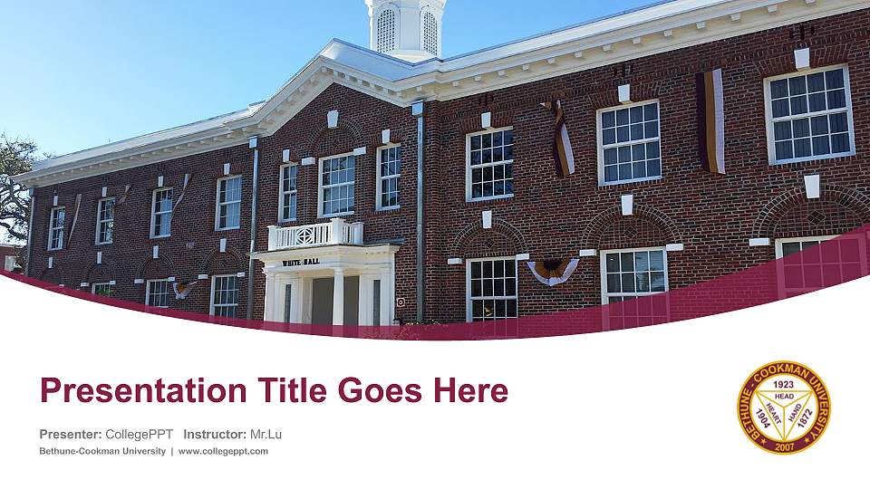 Bethune-Cookman University Course/Courseware Creation PPT Template16:9 ratio PPT effect preview image