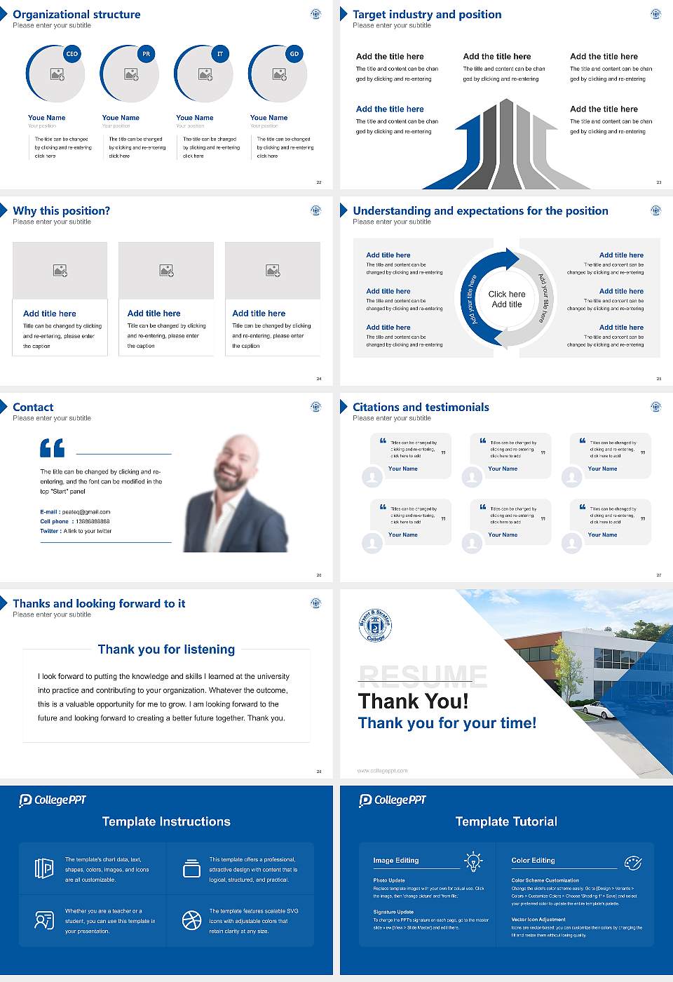 Bryant & Stratton College-Virginia Beach Resume PPT Template16:9 ratio PPT effect preview image4