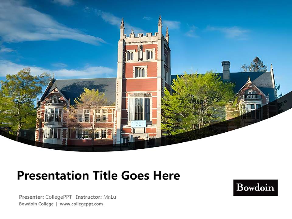 Bowdoin College Course/Courseware Creation PPT Template4:3 ratio PPT effect preview image5