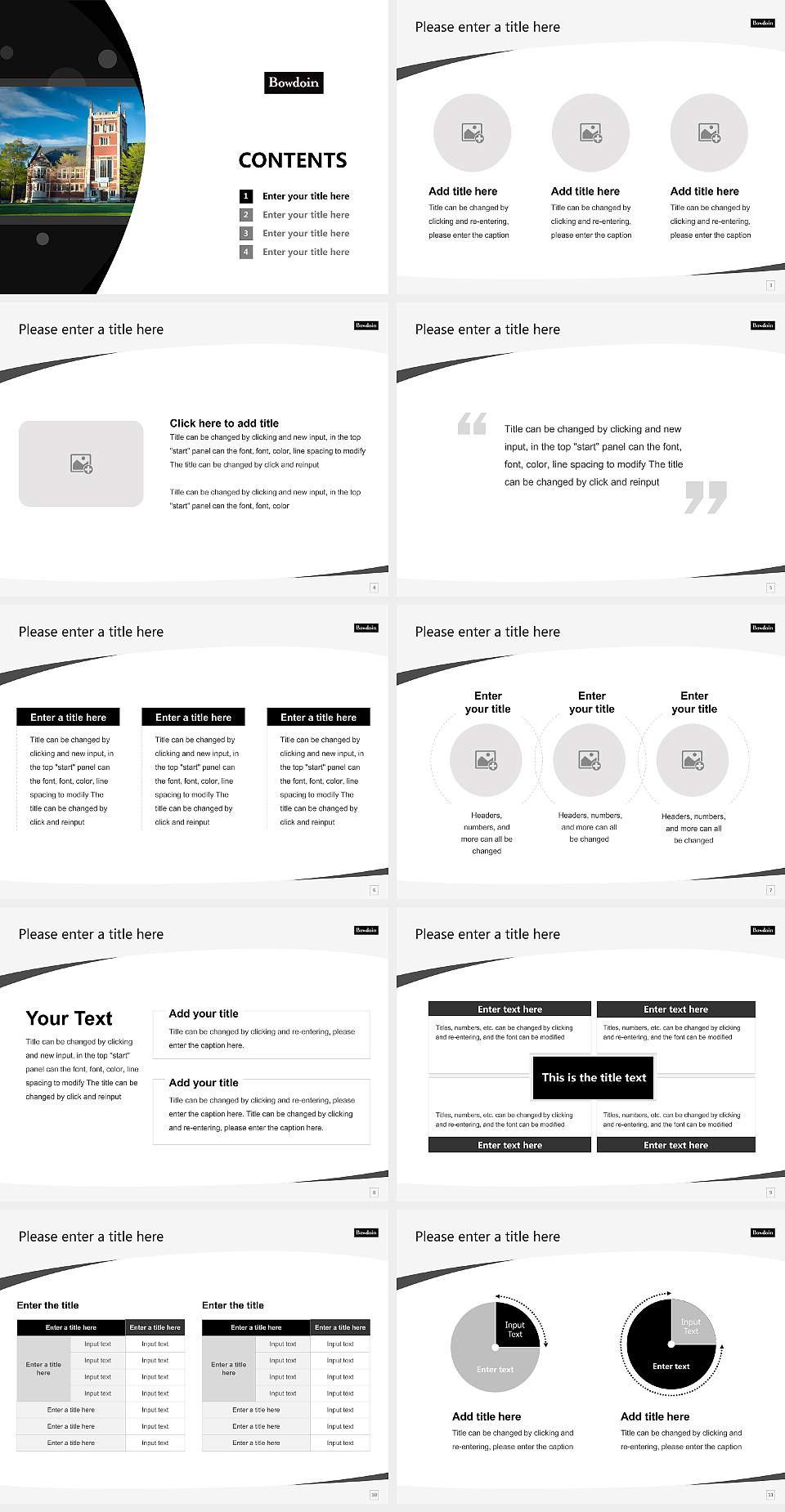Bowdoin College Course/Courseware Creation PPT Template4:3 ratio PPT effect preview image2