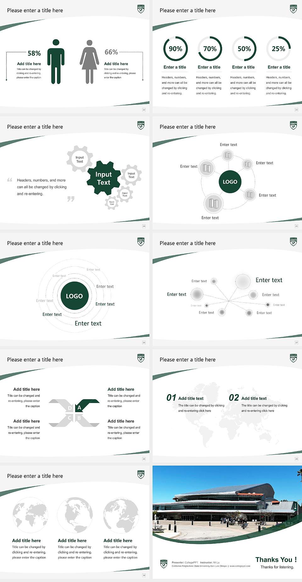California Polytechnic State University-San Luis Obispo Course/Courseware Creation PPT Template4:3 ratio PPT effect preview image4