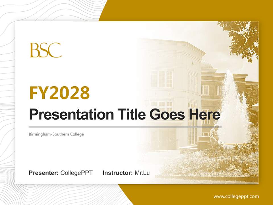Birmingham-Southern College Academic Presentation/Research Findings Report PPT Template4:3 ratio PPT effect preview image5
