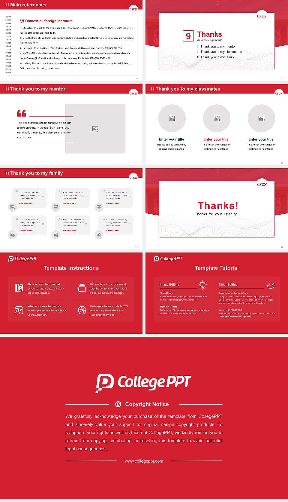 California State University-Northridge Graduation Thesis Defense PPT Template16:9 ratio PPT effect preview image7