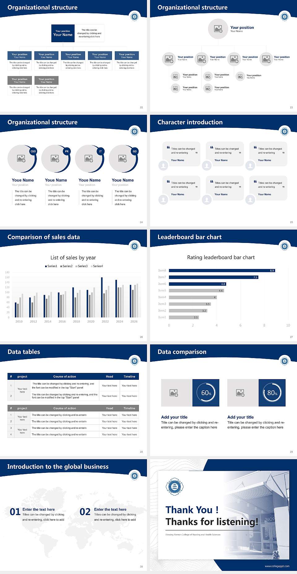 Blessing Rieman College of Nursing and Health Sciences Academic Presentation/Research Findings Report PPT Template4:3 ratio PPT effect preview image4