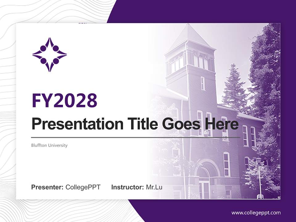 Bluffton University Academic Presentation/Research Findings Report PPT Template4:3 ratio PPT effect preview image5