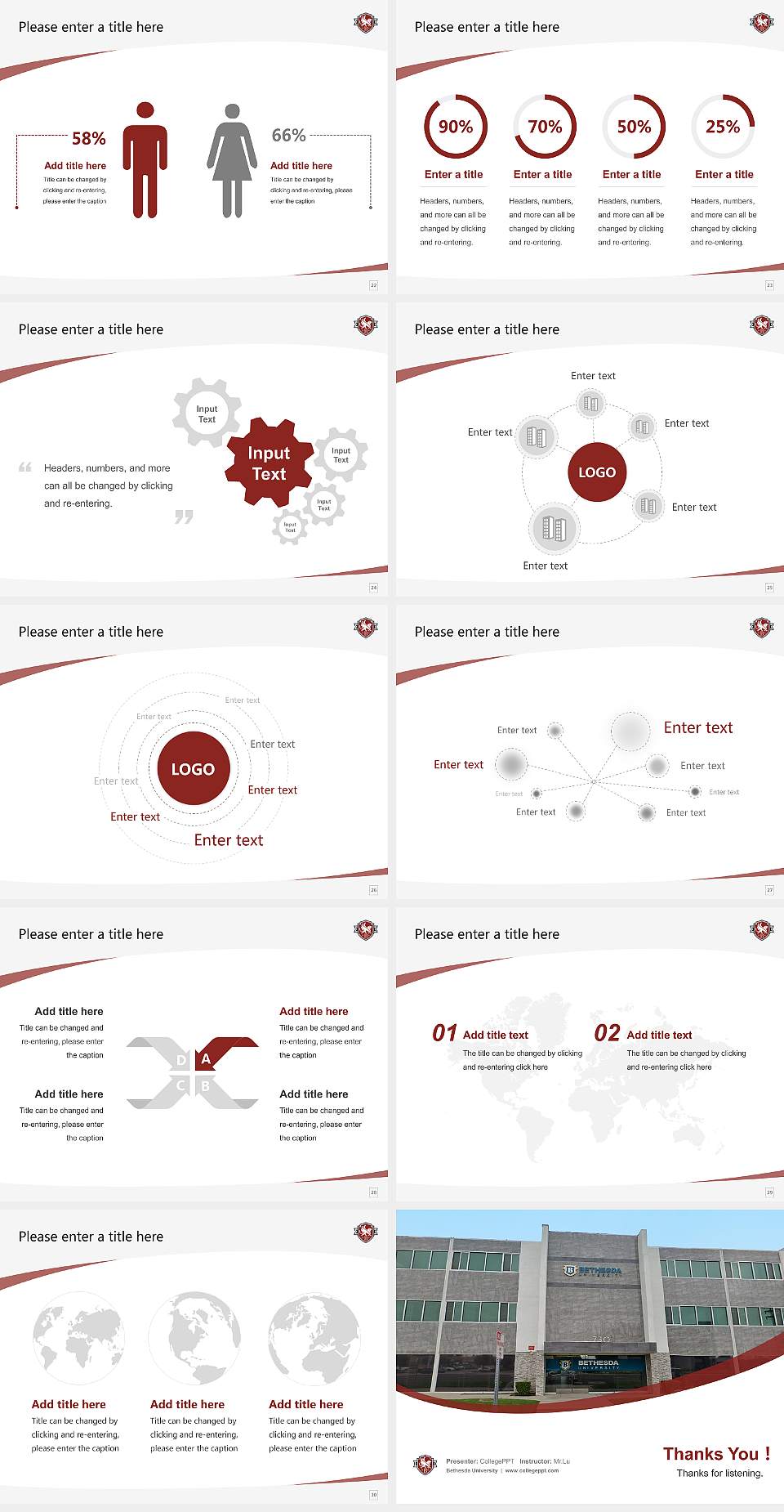 Bethesda University Course/Courseware Creation PPT Template4:3 ratio PPT effect preview image4