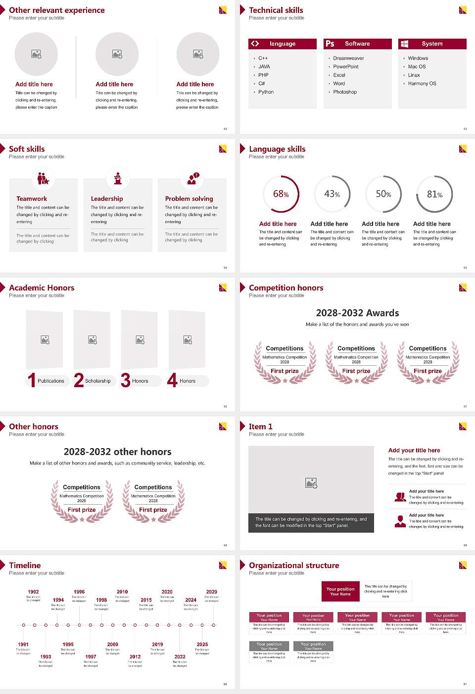 Brandman University Resume PPT Template16:9 ratio PPT effect preview image3