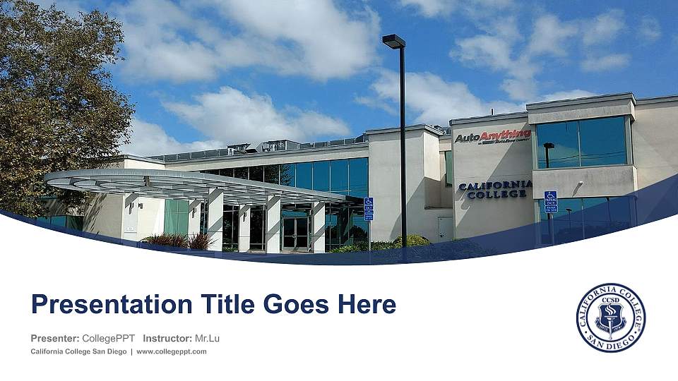 California College San Diego Course/Courseware Creation PPT Template16:9 ratio PPT effect preview image