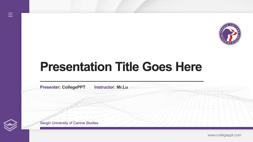 Bergin University of Canine Studies Thesis Proposal/Graduation Defense PPT Template16:9 ratio PPT effect preview image