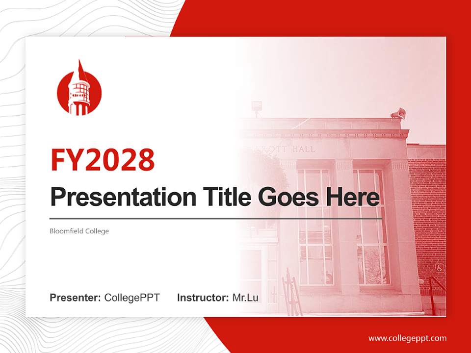 Bloomfield College Academic Presentation/Research Findings Report PPT Template4:3 ratio PPT effect preview image5