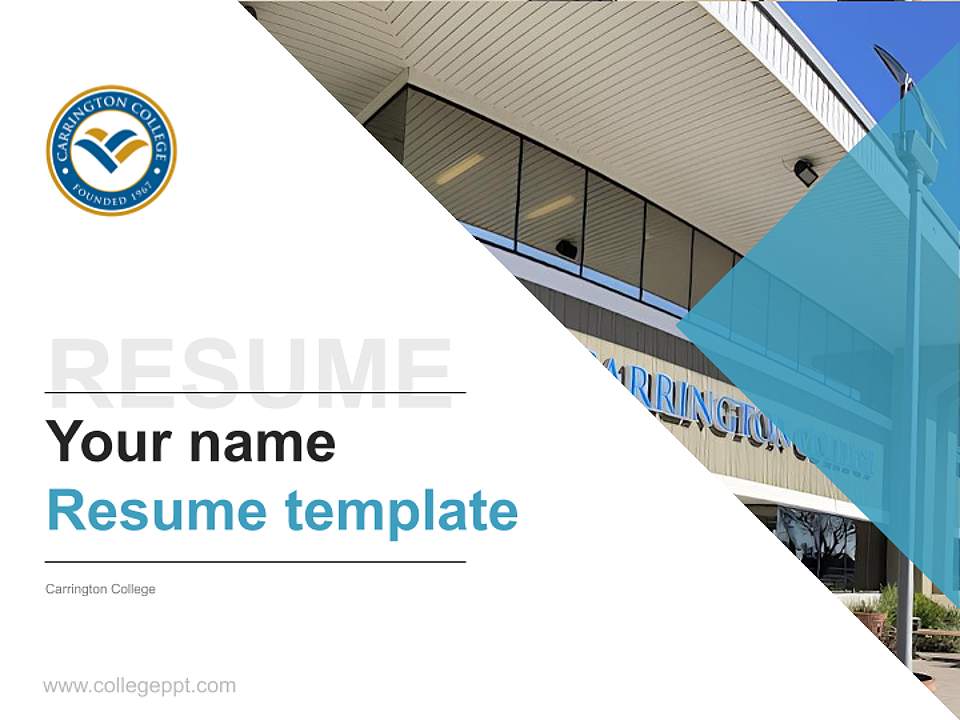 Carrington College Resume PPT Template4:3 ratio PPT effect preview image5