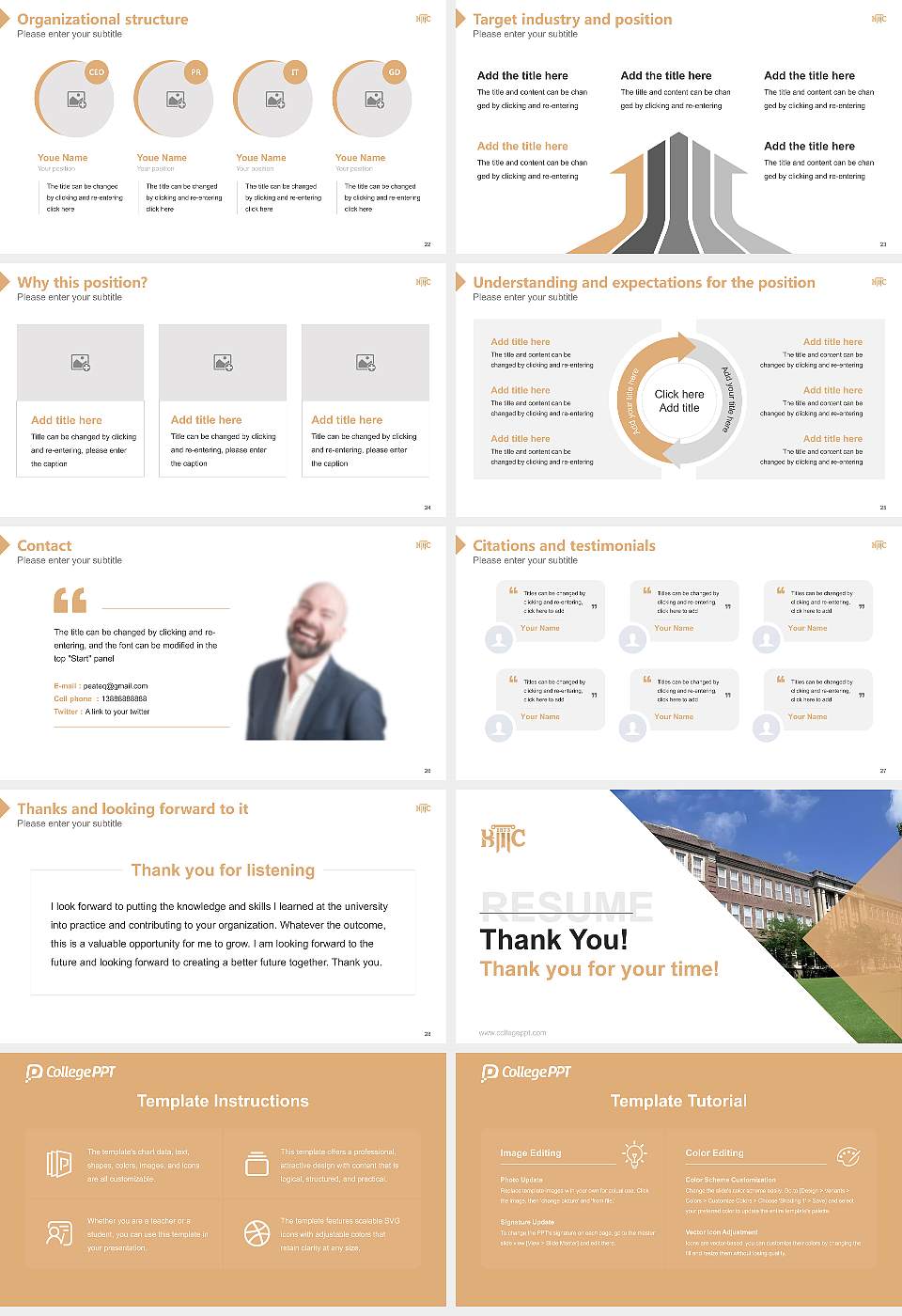 Blue Mountain Christian University Resume PPT Template16:9 ratio PPT effect preview image4