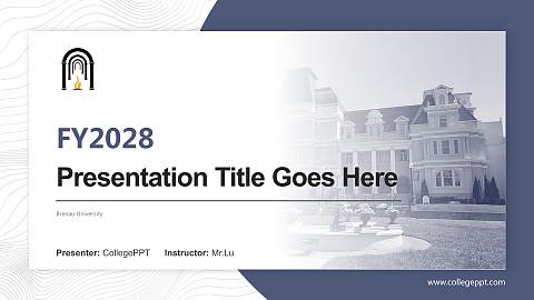 Brenau University Academic Presentation/Research Findings Report PPT Template