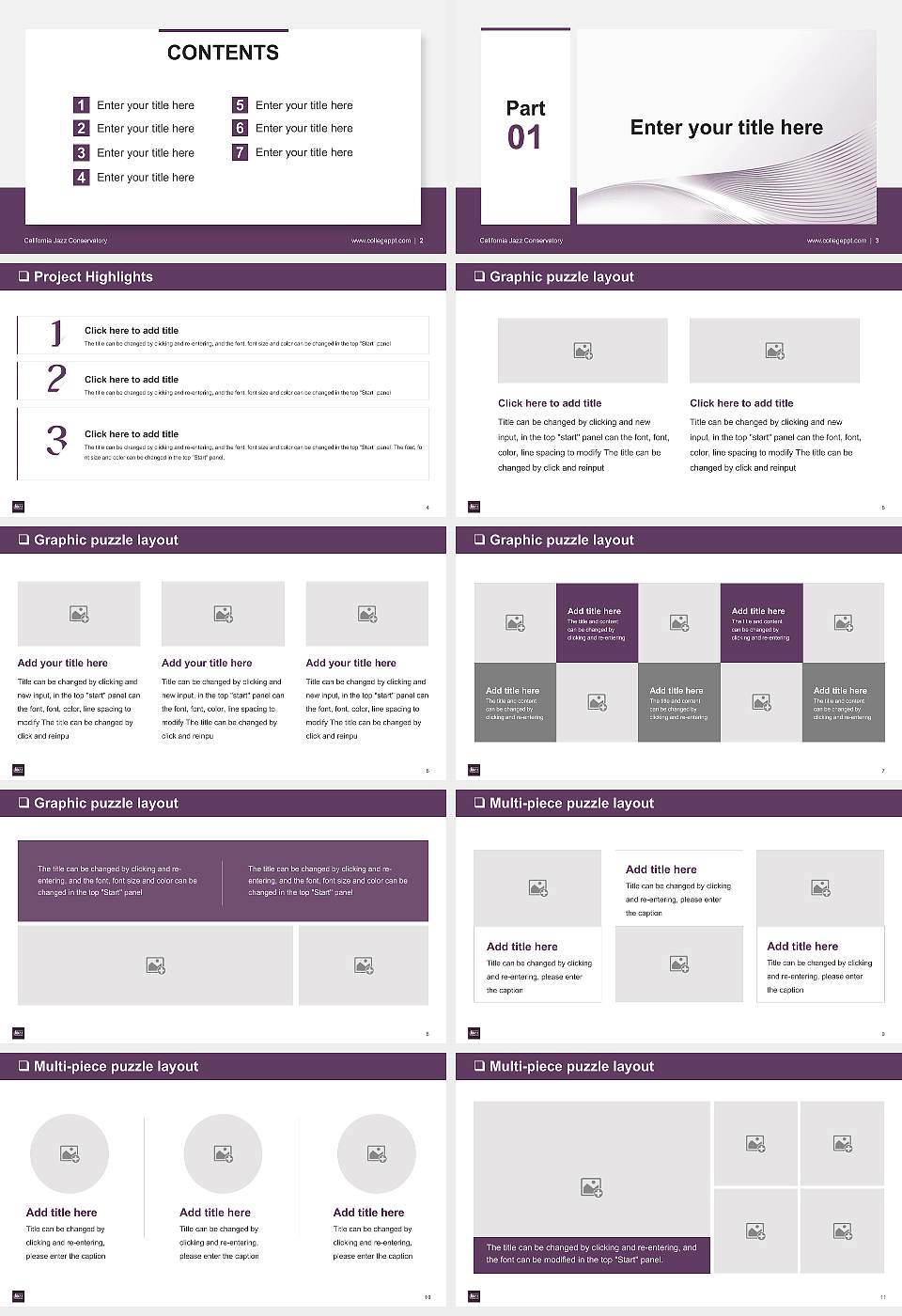 California Jazz Conservatory General Purpose PPT Template16:9 ratio PPT effect preview image2