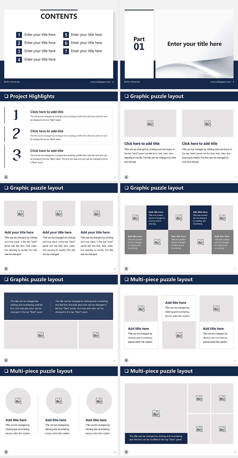 Butler University General Purpose PPT Template4:3 ratio PPT effect preview image2