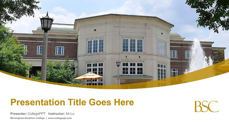 Birmingham-Southern College Course/Courseware Creation PPT Template16:9 ratio PPT effect preview image