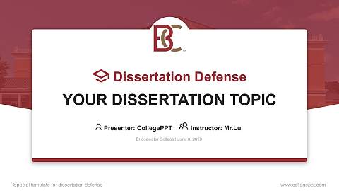 Bridgewater College Graduation Thesis Defense PPT Template