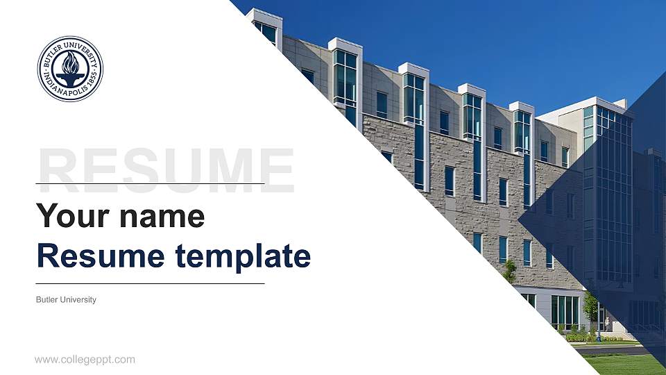 Butler University Resume PPT Template16:9 ratio PPT effect preview image