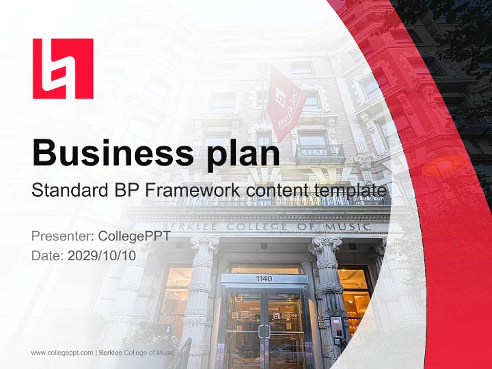 Berklee College of Music Competition/Entrepreneurship Contest PPT Template4:3 ratio PPT effect preview image9