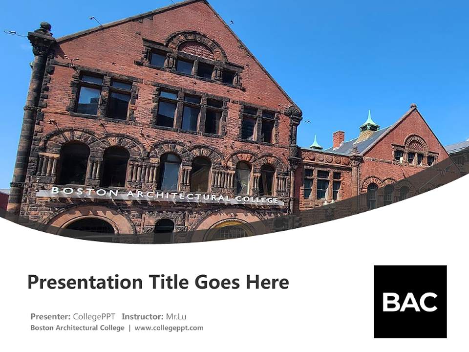 Boston Architectural College Course/Courseware Creation PPT Template4:3 ratio PPT effect preview image5