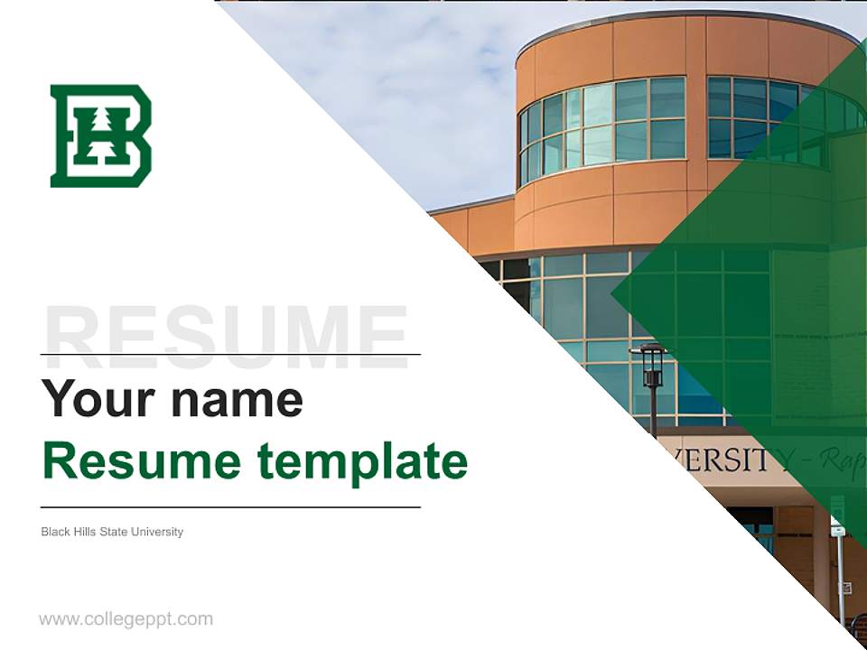 Black Hills State University Resume PPT Template4:3 ratio PPT effect preview image5