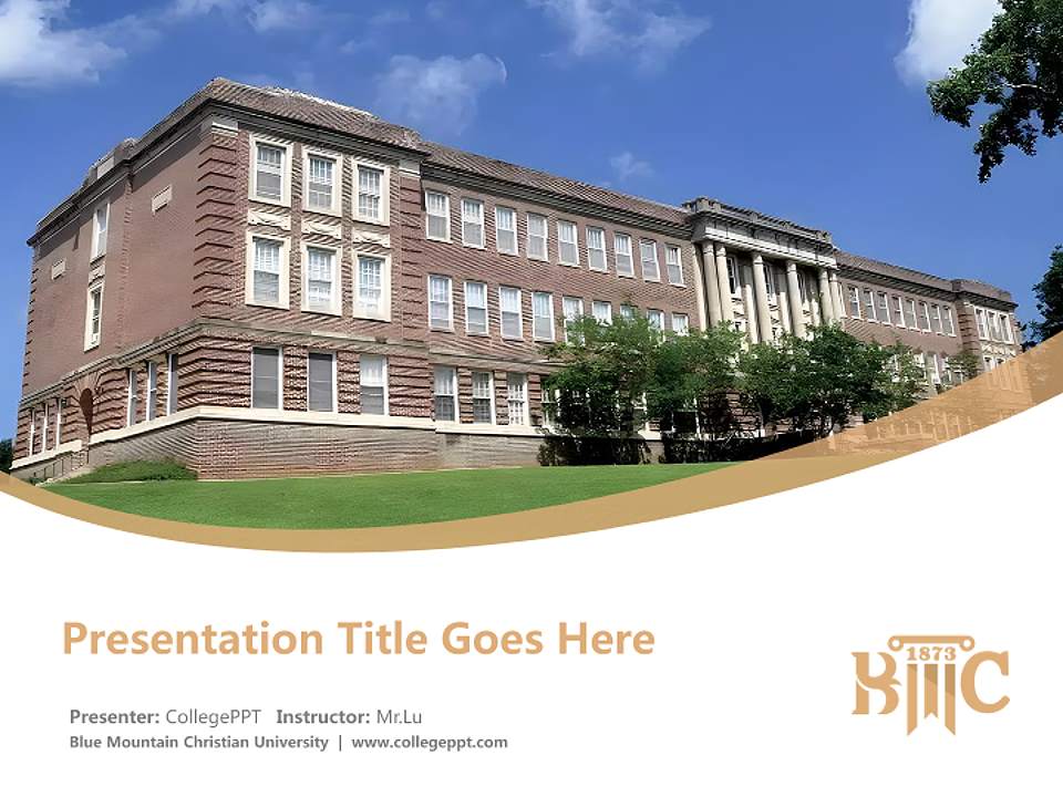 Blue Mountain Christian University Course/Courseware Creation PPT Template4:3 ratio PPT effect preview image5