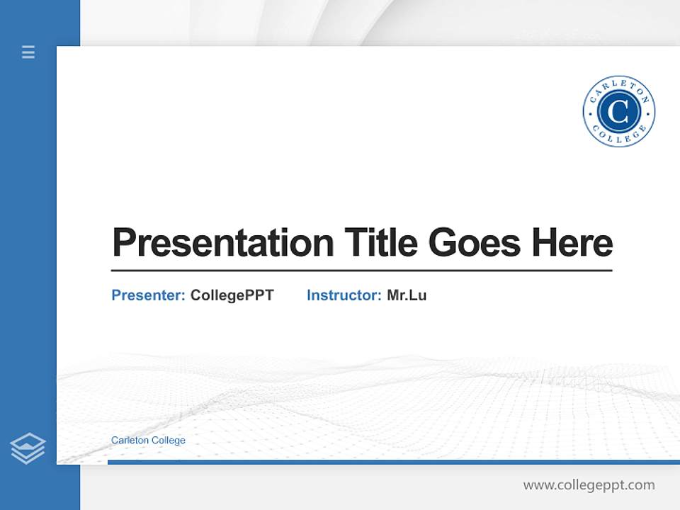 Carleton College Thesis Proposal/Graduation Defense PPT Template4:3 ratio PPT effect preview image5
