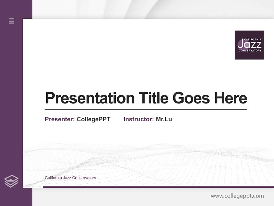 California Jazz Conservatory Thesis Proposal/Graduation Defense PPT Template4:3 ratio PPT effect preview image5