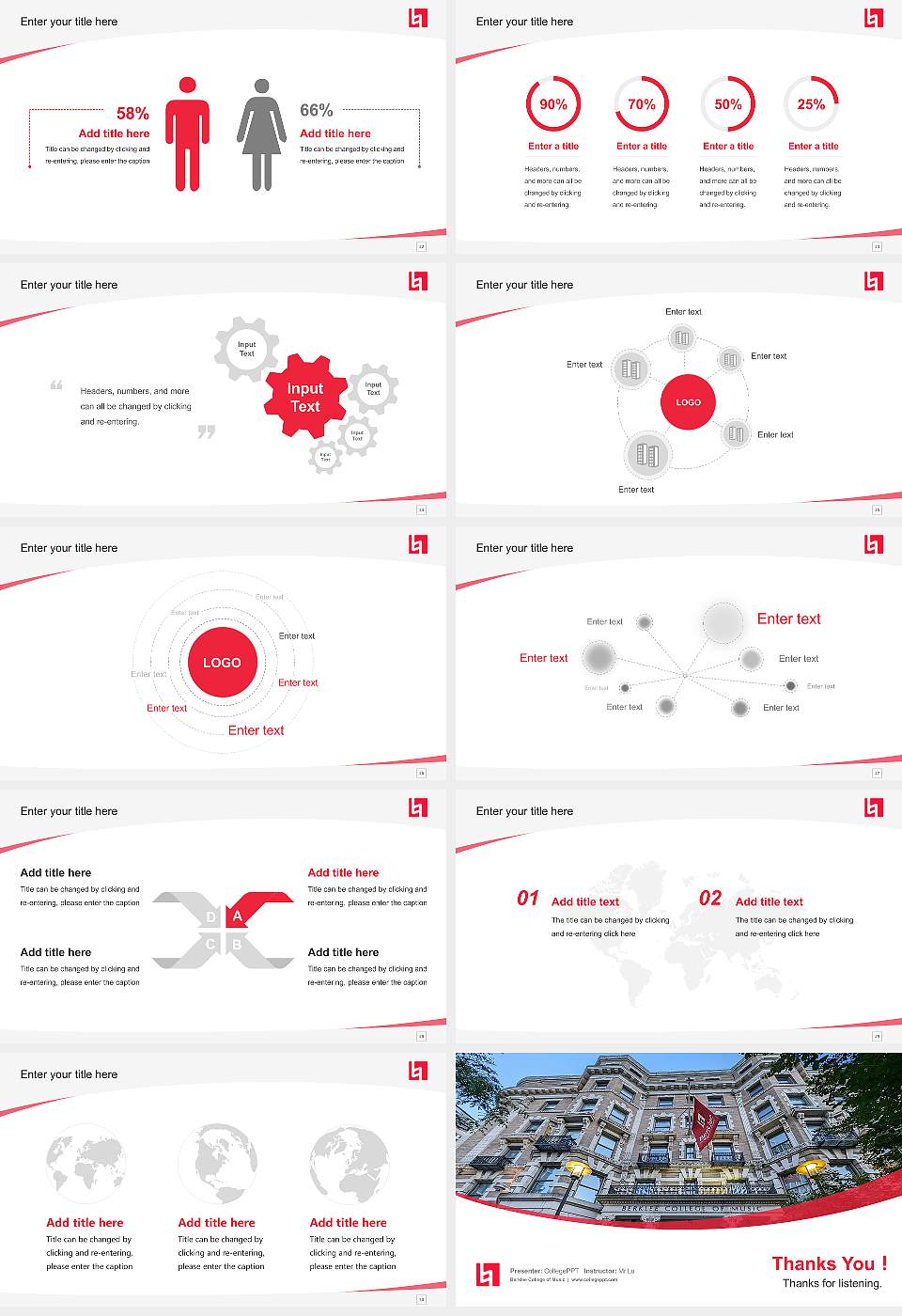 Berklee College of Music Course/Courseware Creation PPT Template16:9 ratio PPT effect preview image4