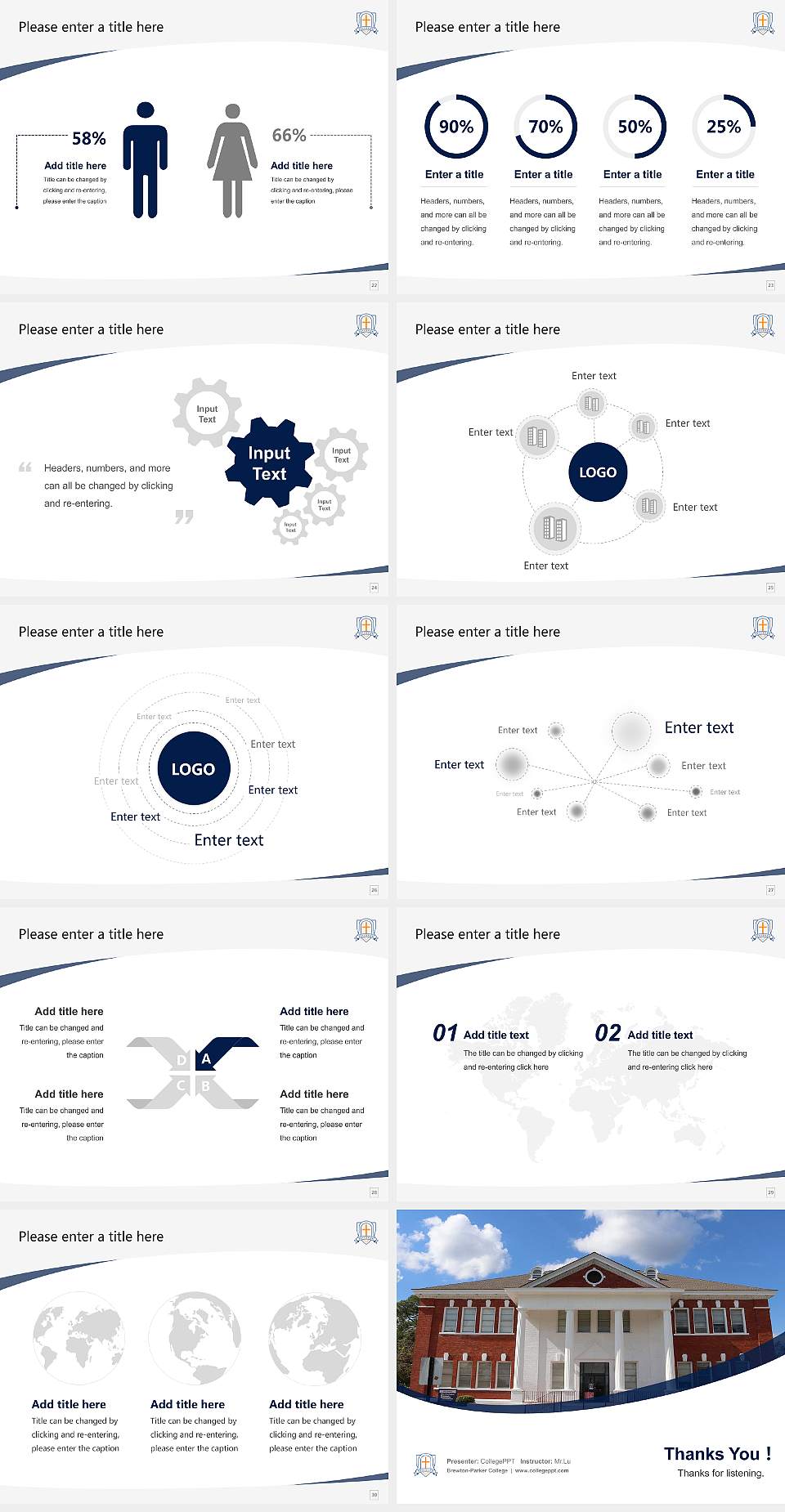 Brewton-Parker College Course/Courseware Creation PPT Template4:3 ratio PPT effect preview image4