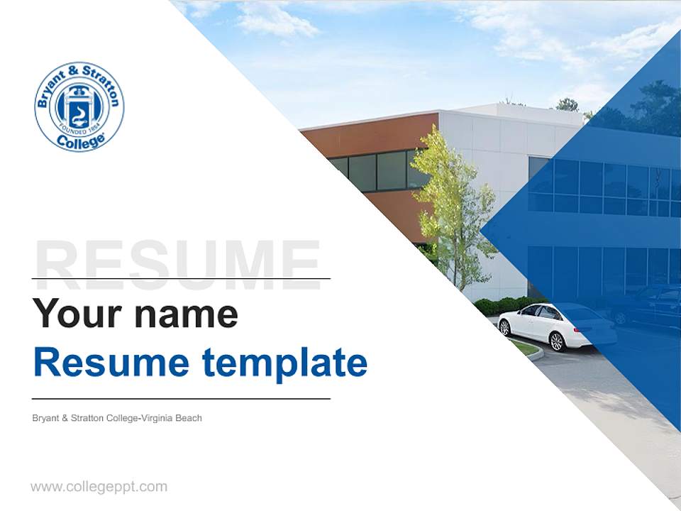 Bryant & Stratton College-Virginia Beach Resume PPT Template4:3 ratio PPT effect preview image5