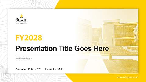 Bowie State University Academic Presentation/Research Findings Report PPT Template
