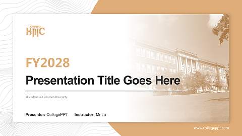Blue Mountain Christian University Academic Presentation/Research Findings Report PPT Template