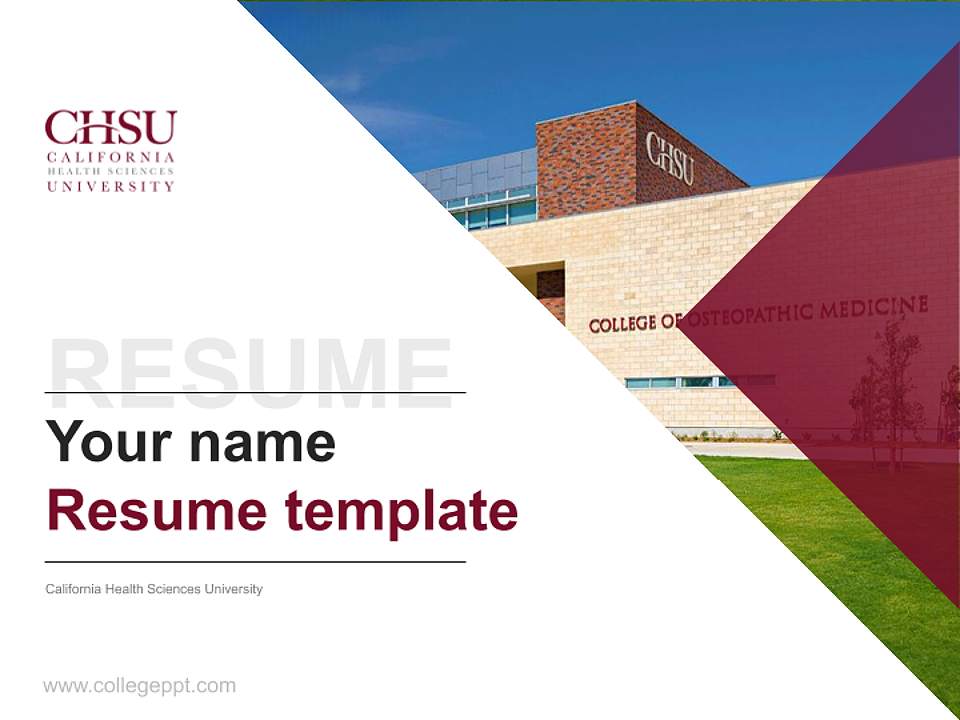 California Health Sciences University Resume PPT Template4:3 ratio PPT effect preview image5