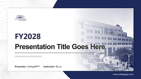 California State University-San Marcos Academic Presentation/Research Findings Report PPT Template