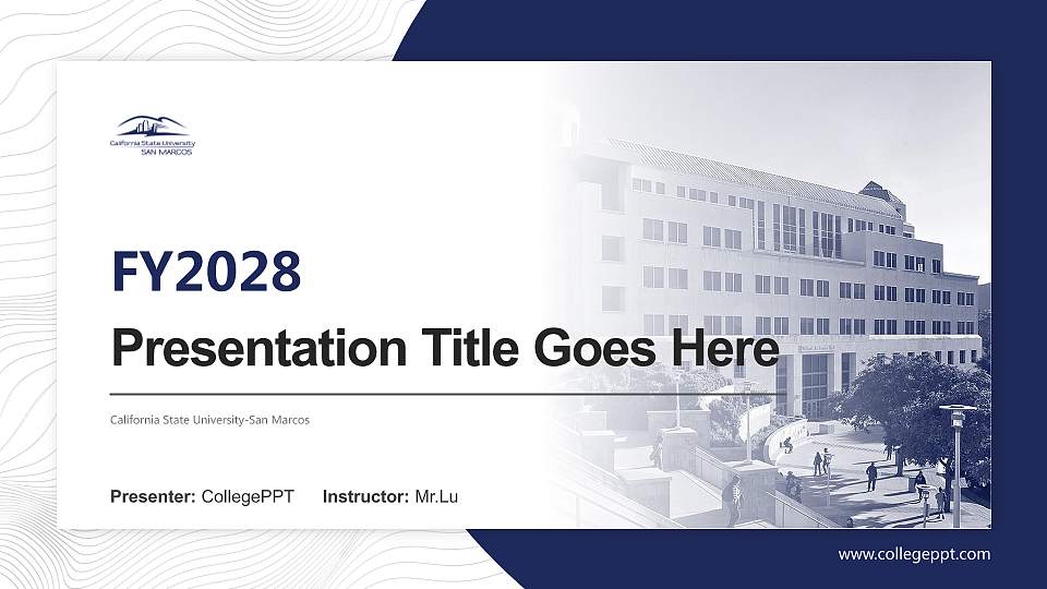 California State University-San Marcos Academic Presentation/Research Findings Report PPT Template16:9 ratio PPT effect preview image1