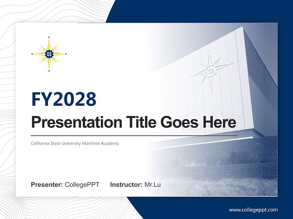 California State University Maritime Academy Academic Presentation/Research Findings Report PPT Template4:3 ratio PPT effect preview image5