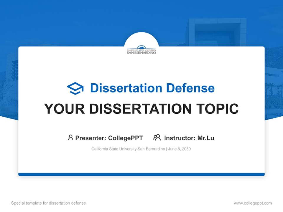 California State University-San Bernardino Graduation Thesis Defense PPT Template4:3 ratio PPT effect preview image7
