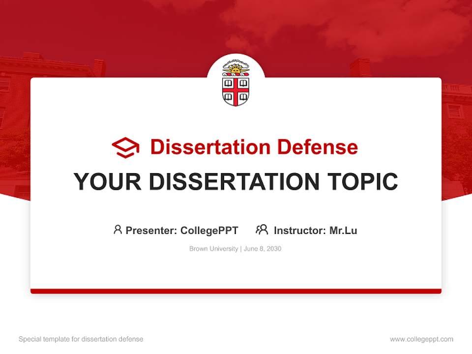 Brown University Graduation Thesis Defense PPT Template4:3 ratio PPT effect preview image7