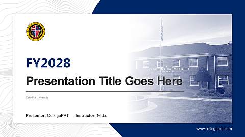 Carolina University Academic Presentation/Research Findings Report PPT Template