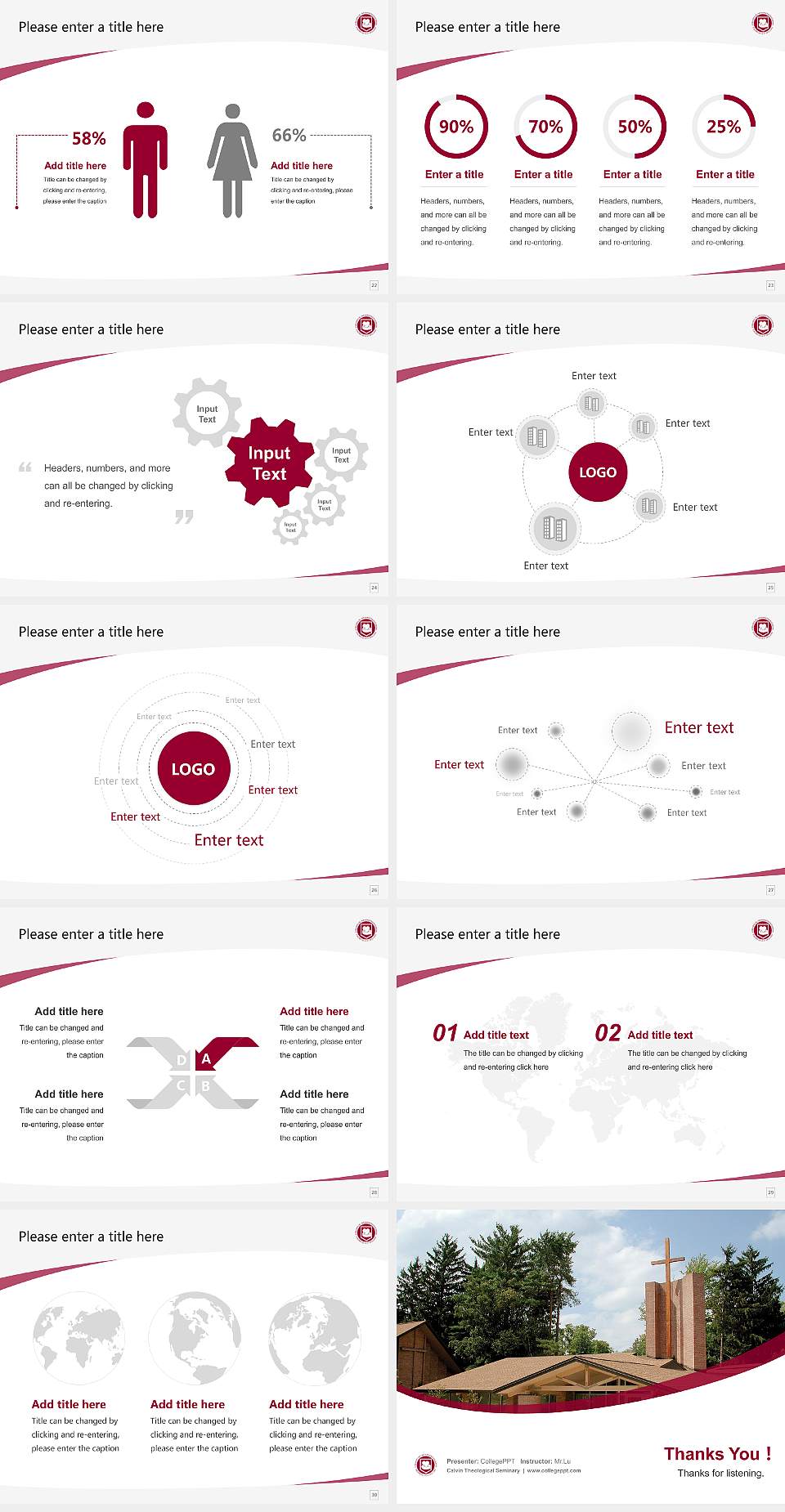 Calvin Theological Seminary Course/Courseware Creation PPT Template4:3 ratio PPT effect preview image4