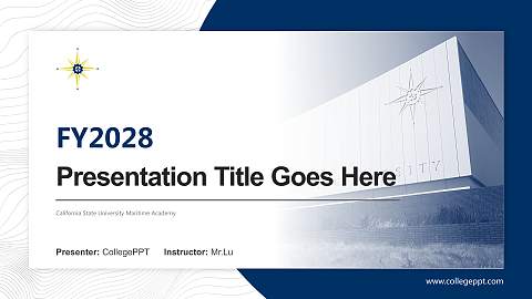 California State University Maritime Academy Academic Presentation/Research Findings Report PPT Template