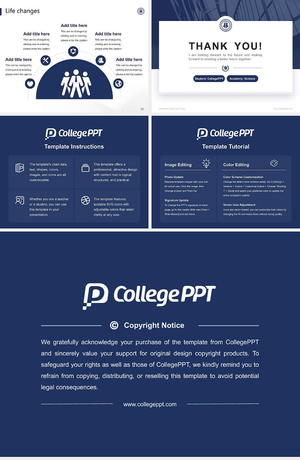 California College San Diego National Scholarship Defense PPT Template4:3 ratio PPT effect preview image4