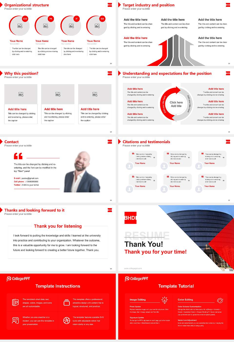Beverly Hills Design Institute Resume PPT Template16:9 ratio PPT effect preview image4