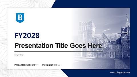 Berry College Academic Presentation/Research Findings Report PPT Template
