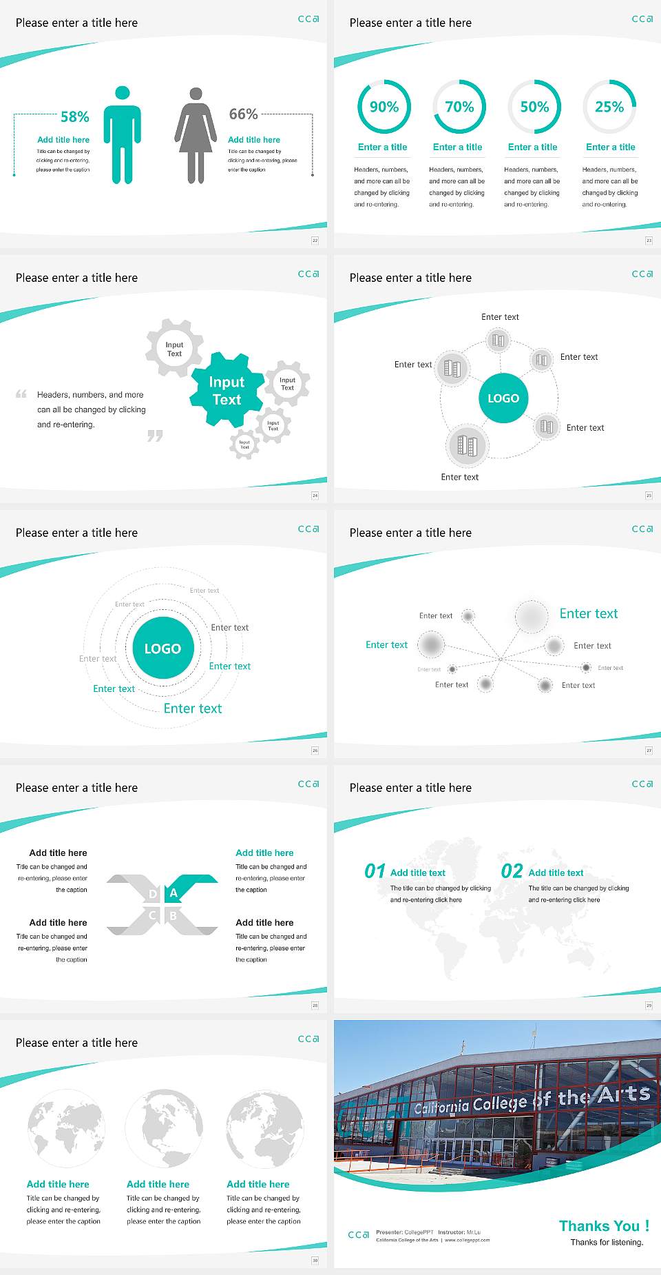 California College of the Arts Course/Courseware Creation PPT Template4:3 ratio PPT effect preview image4