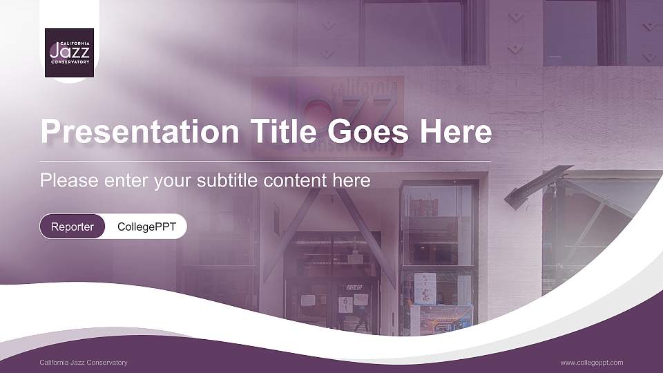 California Jazz Conservatory Lecture Sharing and Networking Event PPT Template16:9 ratio PPT effect preview image