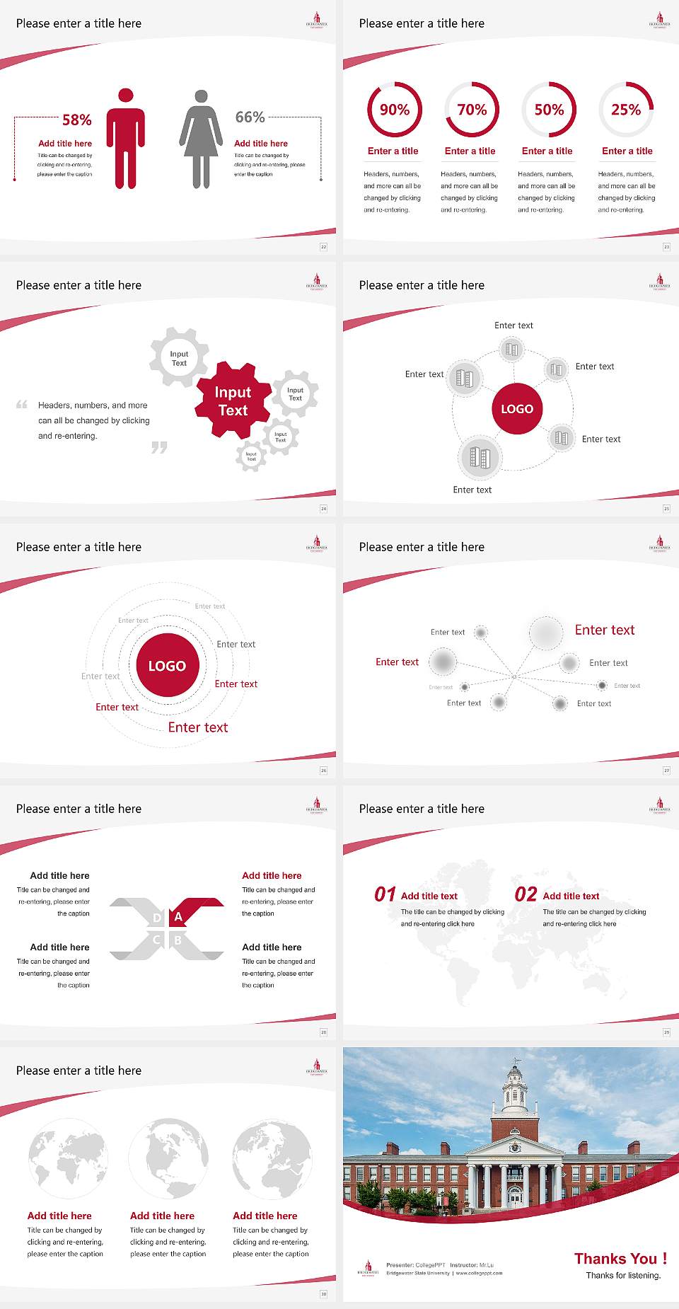 Bridgewater State University Course/Courseware Creation PPT Template4:3 ratio PPT effect preview image4