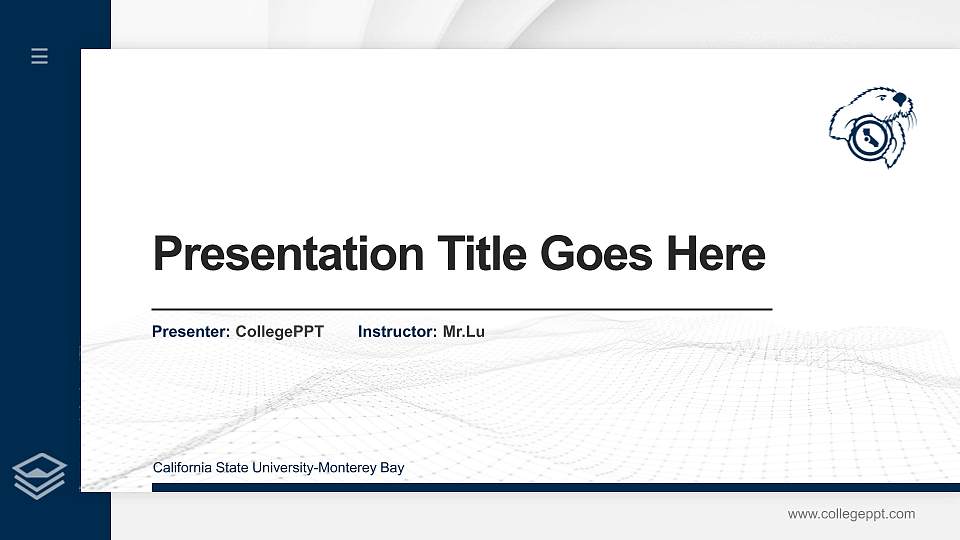 California State University-Monterey Bay Thesis Proposal/Graduation Defense PPT Template16:9 ratio PPT effect preview image